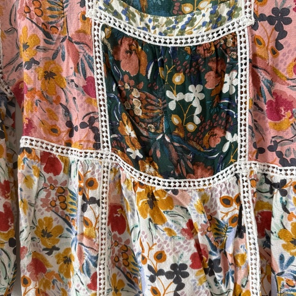 Anthropologie Maeve Nikki Peasant Blouse Floral Bohemian XS - Picture 6 of 11